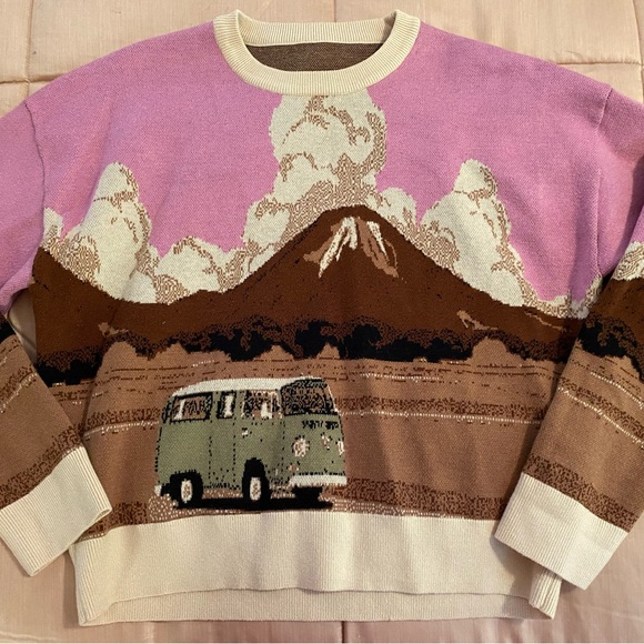 Cider Mountain Adventure Sweater - Pink and Brown - Picture 3 of 7